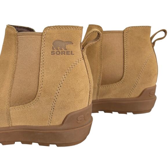 SOREL Evie II Wedge Chelsea Boot in Caribou Buff Gum Tan Suede Women’s 7.5 - Picture 4 of 12